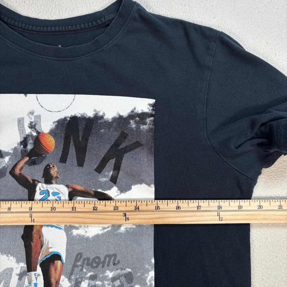 Jordan Graphic T-Shirt Men's M Black Dunk From Above 100% Cotton Basketball - Picture 9 of 13